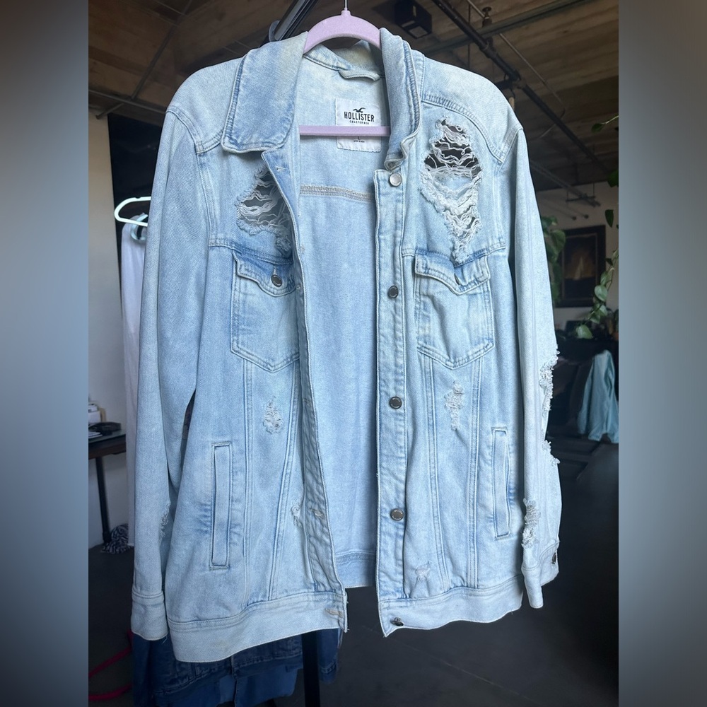 Hollister Oversized Distressed Denim Jacket